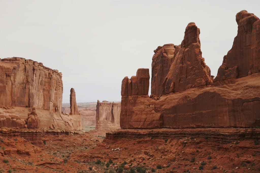 Desert canyon at sunset